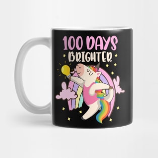 100 Days Brighter unicorn 100 Days Smarter of School Mug